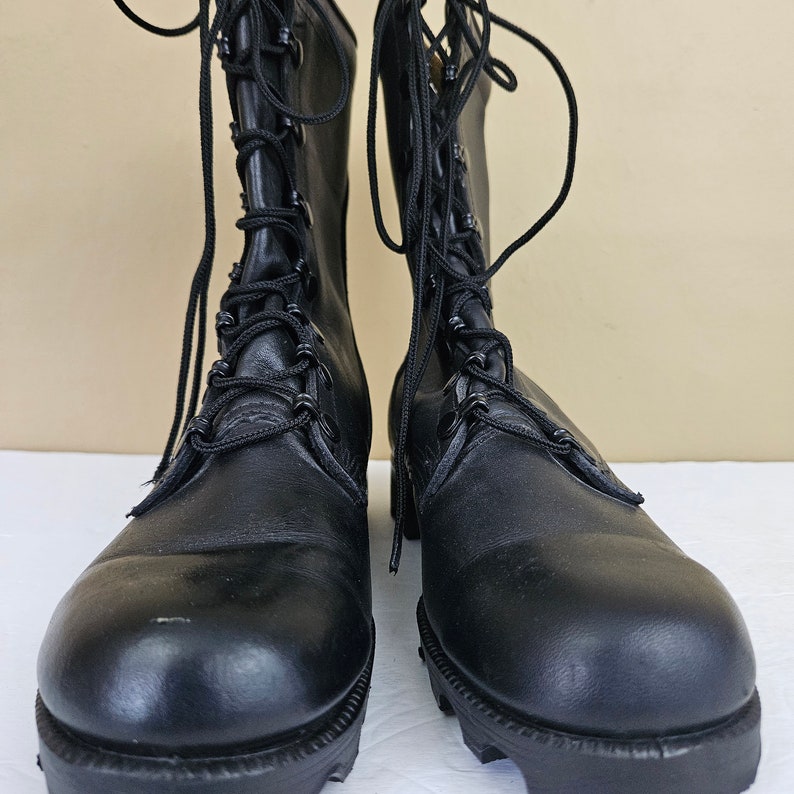 Men's R O Search Vintage Military Combat Boot Black Leather