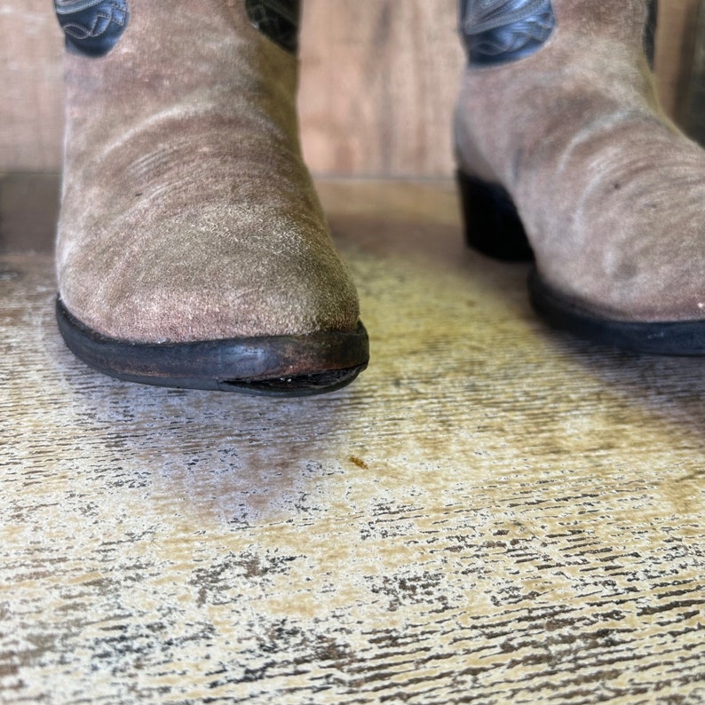 Men's Larry Mahan Vtg Suede Cowboy Boots