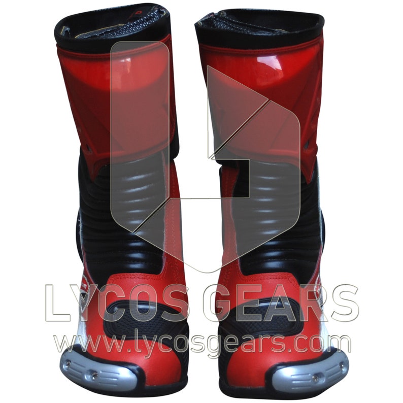 Men's Ducati Motorbike Leather Boots Protected Riding Shoes Free