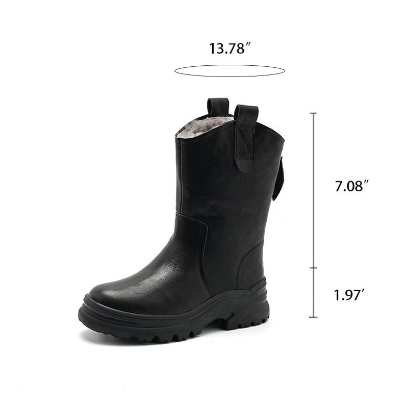 Women's Leather Short Boots Snow Boots Have Fleece Lined for