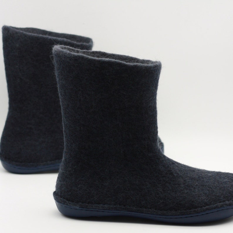 Women's Handmade Felted Wool Slouchy Boots Water Repellent