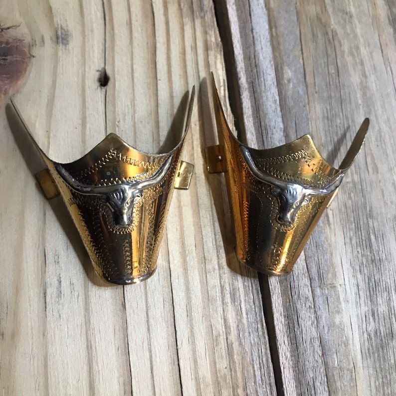 Men's Vintage Cowboy Longhorn Copper Boot Tips