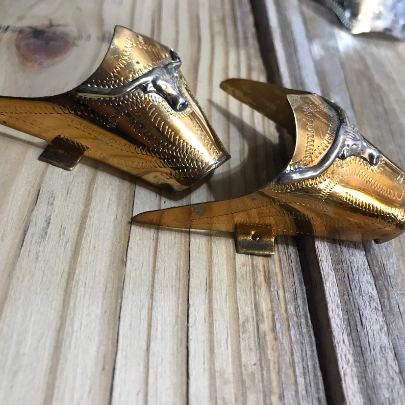 Men's Vintage Cowboy Longhorn Copper Boot Tips