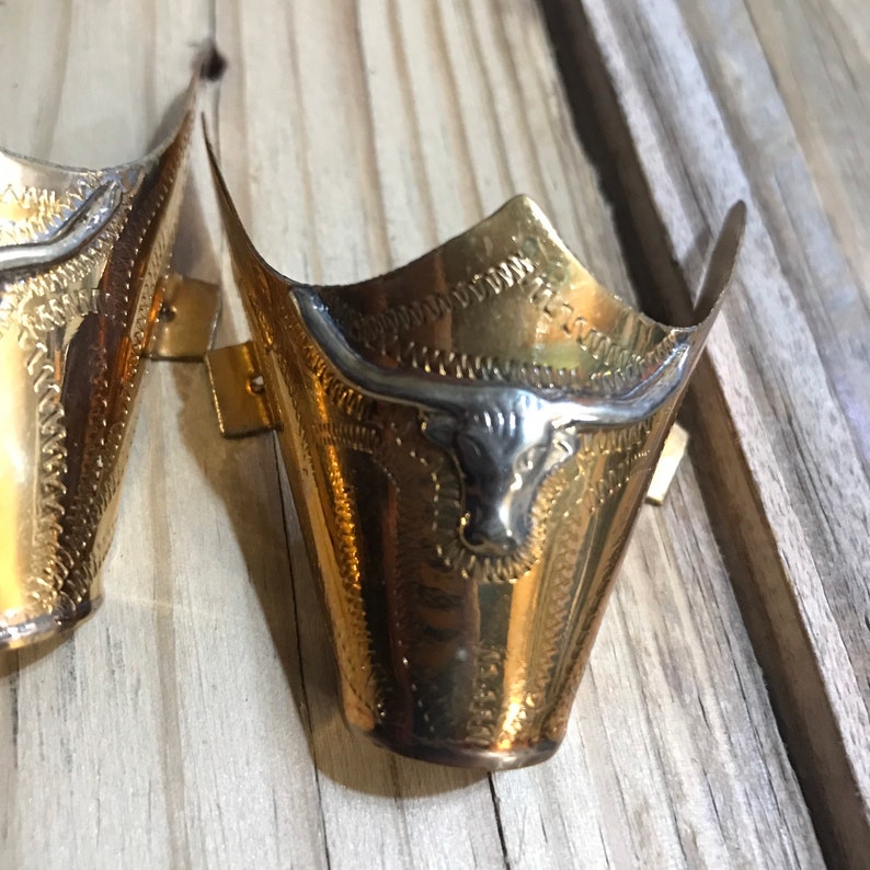 Men's Vintage Cowboy Longhorn Copper Boot Tips