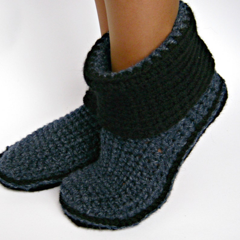 Women's Crochet Boots With Eco Leather Soles Crochet