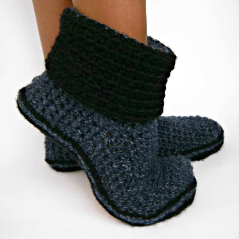 Women's Crochet Boots With Eco Leather Soles Crochet