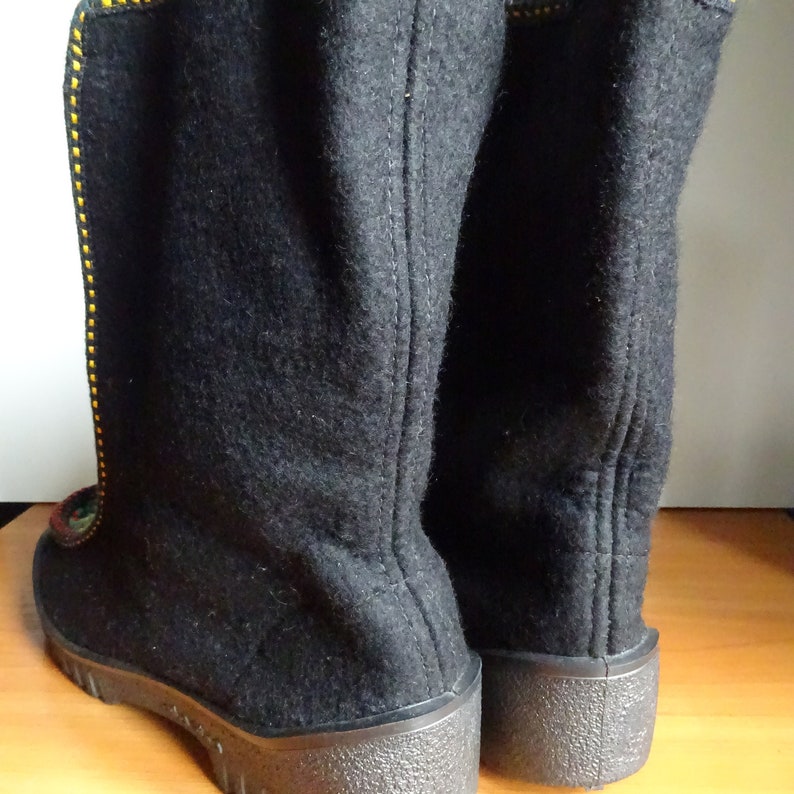 Men's Vintage Wuschki Winter Elastro DDR Felt Boots Valenki Retro