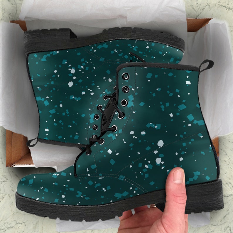 Women's Tropical Jungle Terrazzo Leather Boots Girlfriend Gifts for