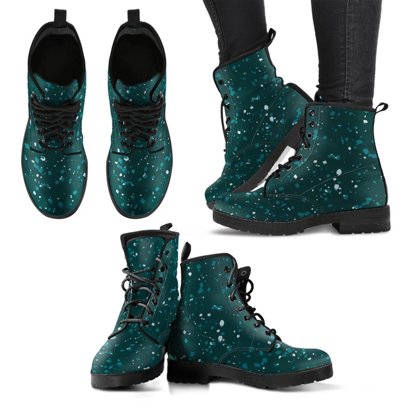 Women's Tropical Jungle Terrazzo Leather Boots Girlfriend Gifts for