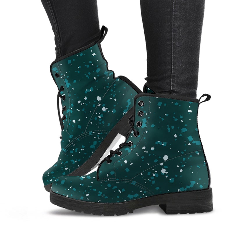 Women's Tropical Jungle Terrazzo Leather Boots Girlfriend Gifts for