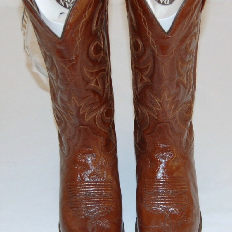 Men's Dan Post Mignon Leather Tan Cowboy Boots