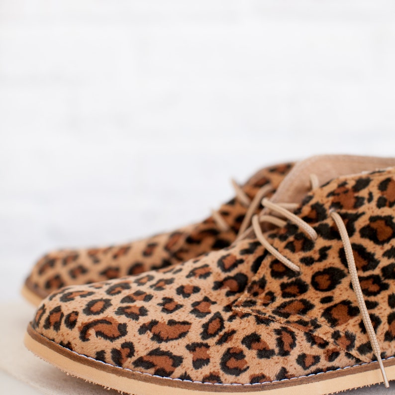 Women's Leopard Booties for Woman Animal Print Boots Eco Leather