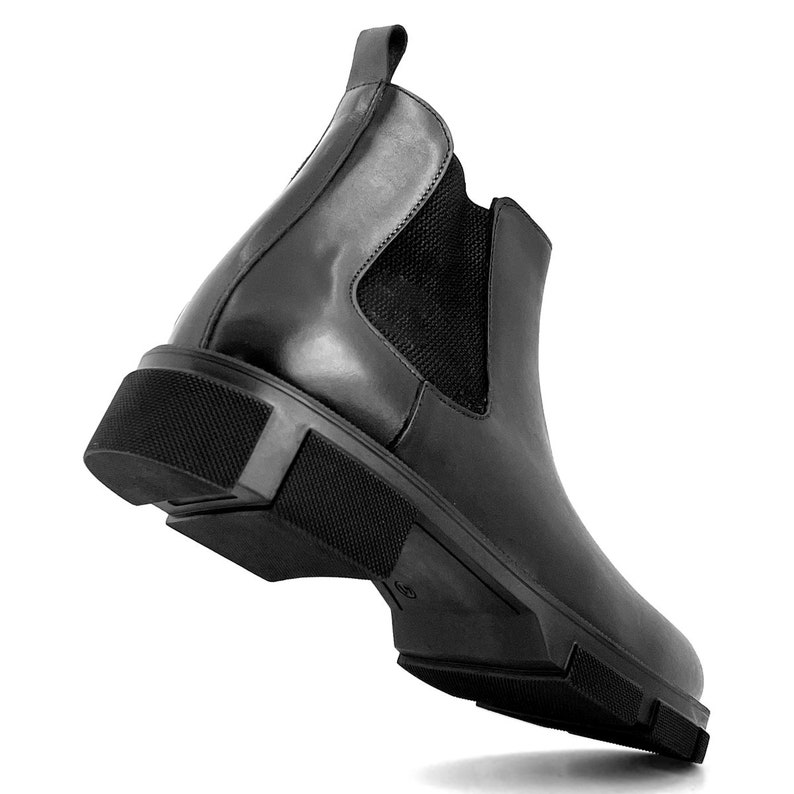 Men's Black Chelsea Boots Calf Leather Boots Classic