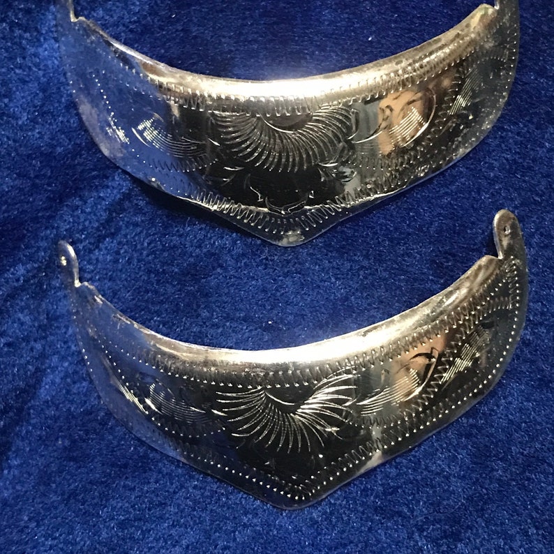 Men's Vintage Sterling Silver Plated Cowboy Boot Heel Guards