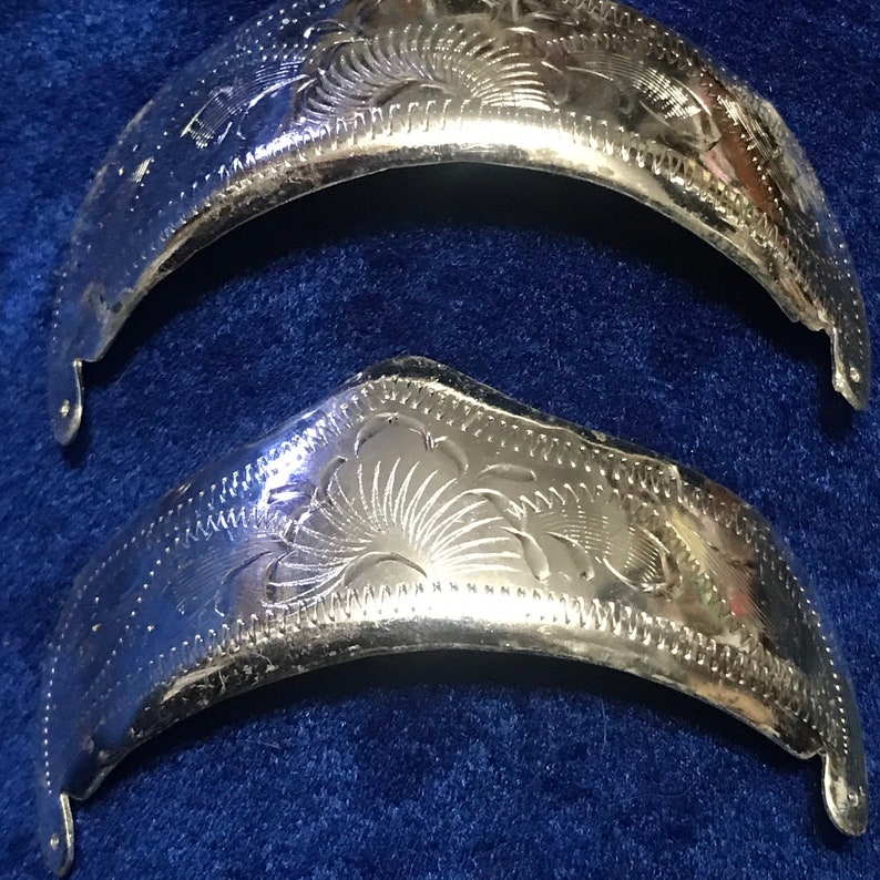 Men's Vintage Sterling Silver Plated Cowboy Boot Heel Guards