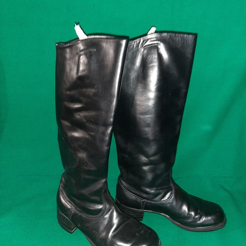 Men's Soviet Leather Chrome Boots for Officers USSR Military High