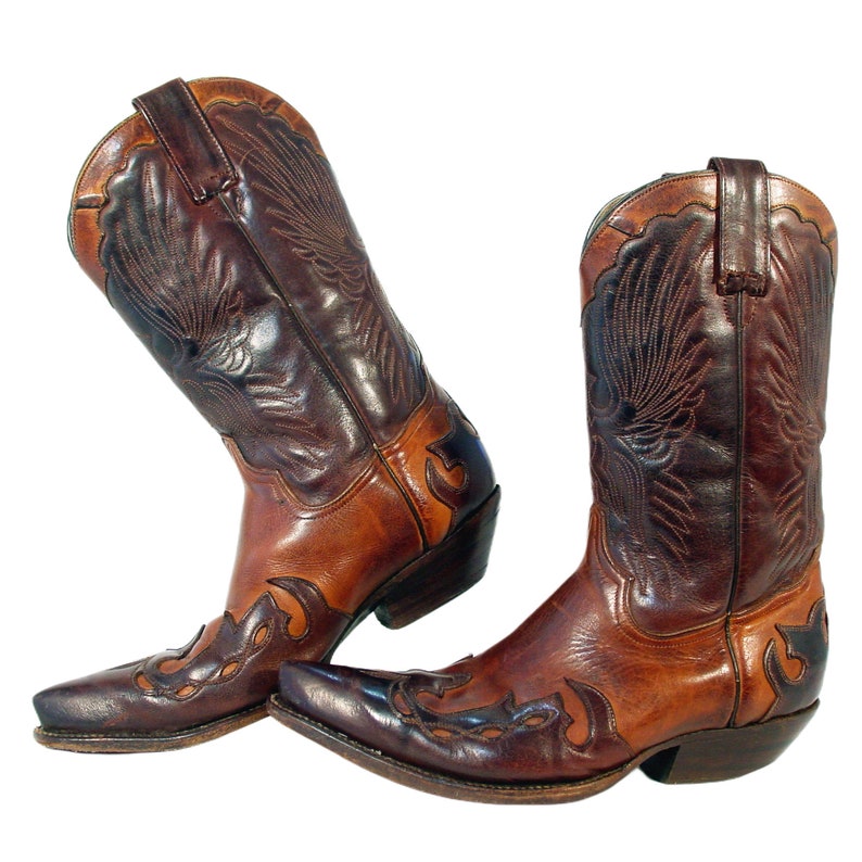 Men's ADAMS BOOT CO. Vintage Cowboy Boots 118005 10 Made