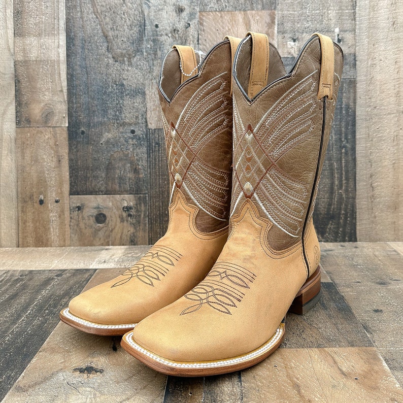 Men's Genuine Leather Square Toe Western Boots / Cowboy