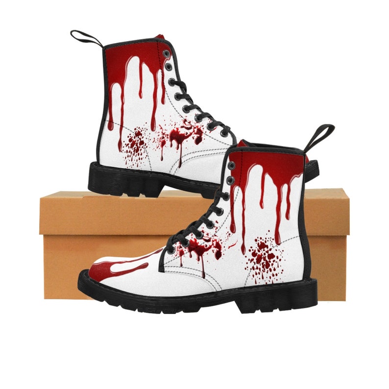 Men's Punk Rocker Gothic Metal Spooky Canvas Boots