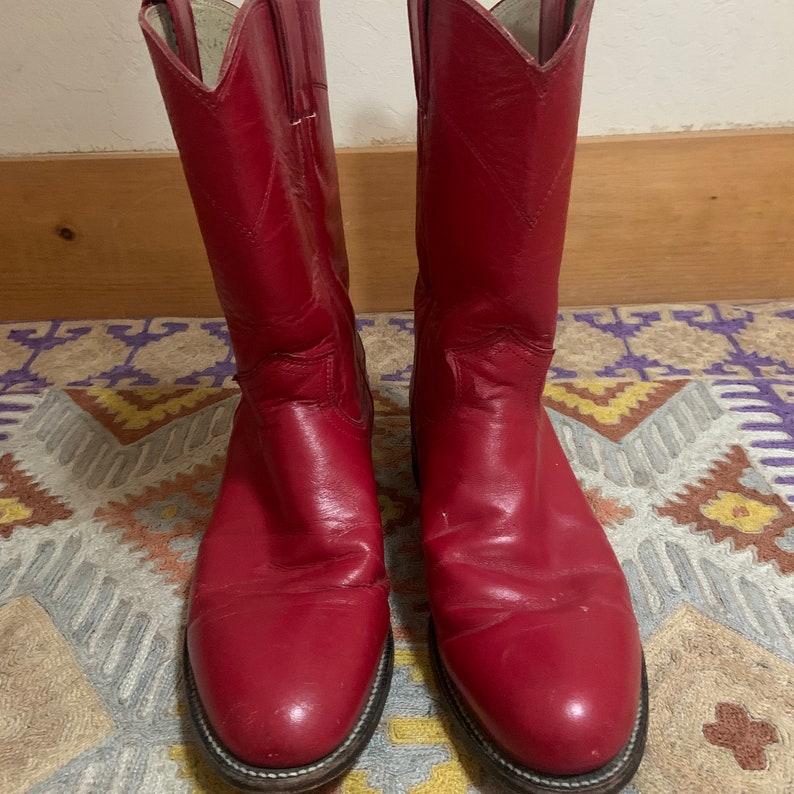 Men's Vintage Red Leather Justin Roper Boots