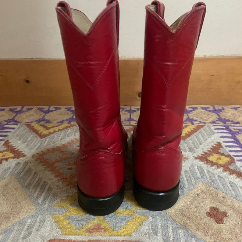 Men's Vintage Red Leather Justin Roper Boots