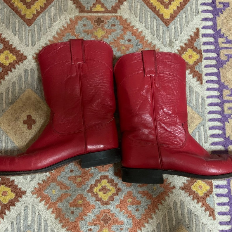 Men's Vintage Red Leather Justin Roper Boots