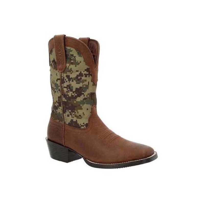 Men's Westward Green Digi Camo Western Boot in Brown Square Toe