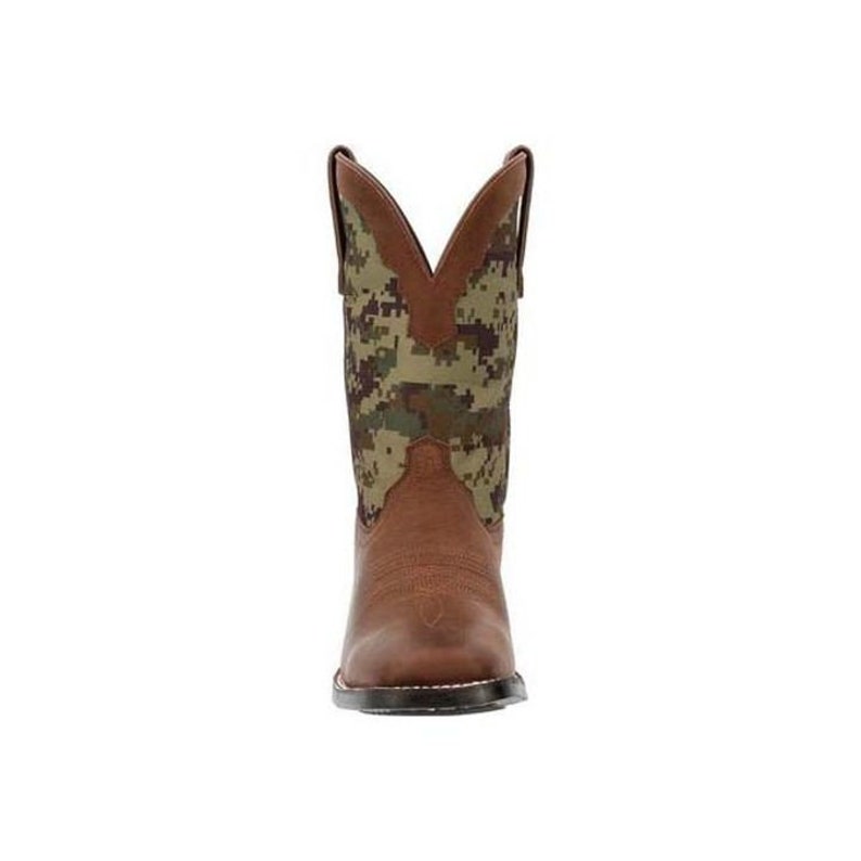 Men's Westward Green Digi Camo Western Boot in Brown Square Toe