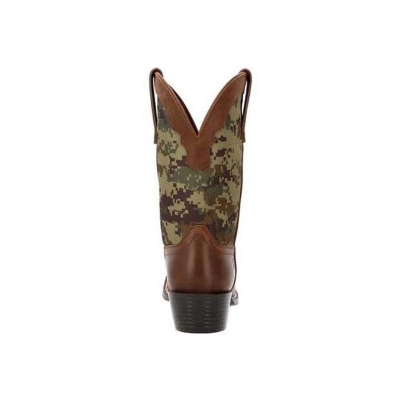 Men's Westward Green Digi Camo Western Boot in Brown Square Toe