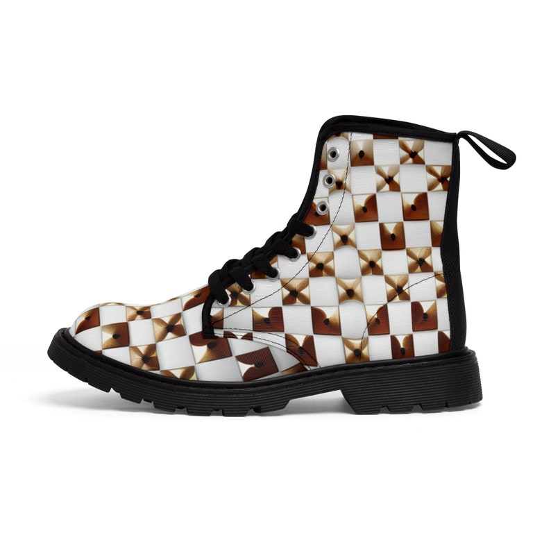 Women's Canvas Boots Boots Brown and White Boots Canvas