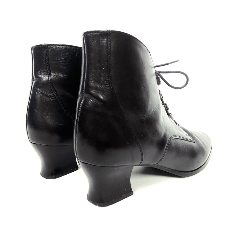 Women's 90s Black Leather Ankle Boots by St. Michael M&S. Grannys