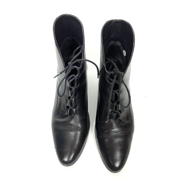 Women's 90s Black Leather Ankle Boots by St. Michael M&S. Grannys