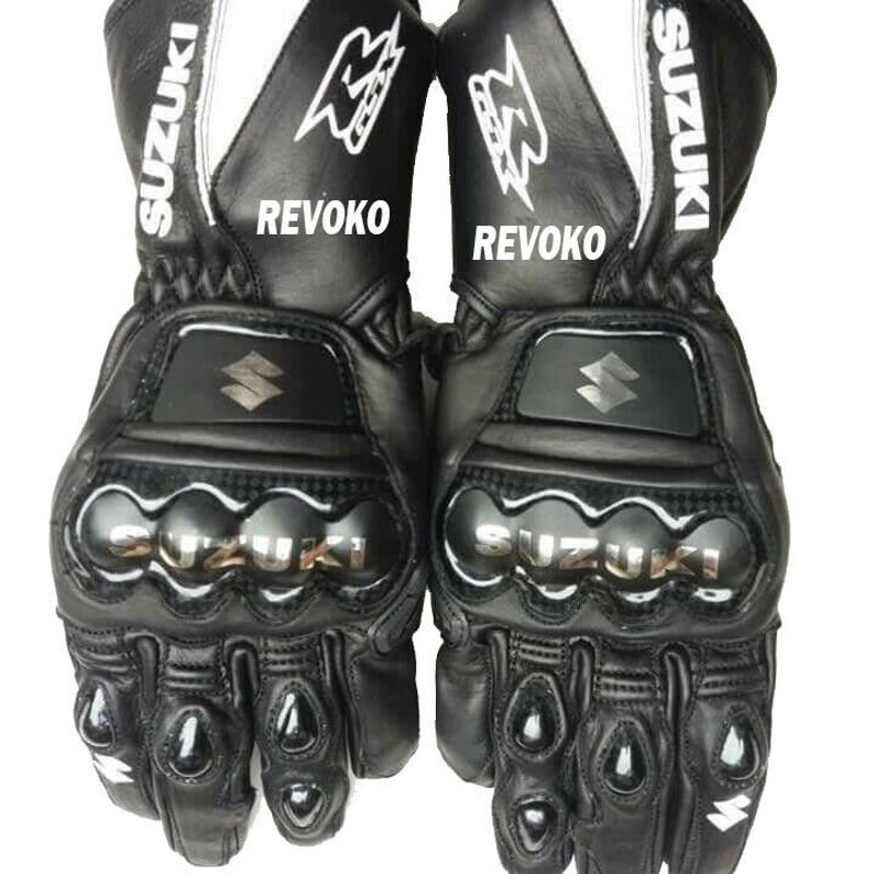 Men's SUZUKI GSXR Motorbike Shoes and Gloves Made of Leathers Racing