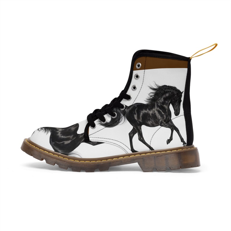 Women's Canvas Boots Horses Horses on Boots Boots