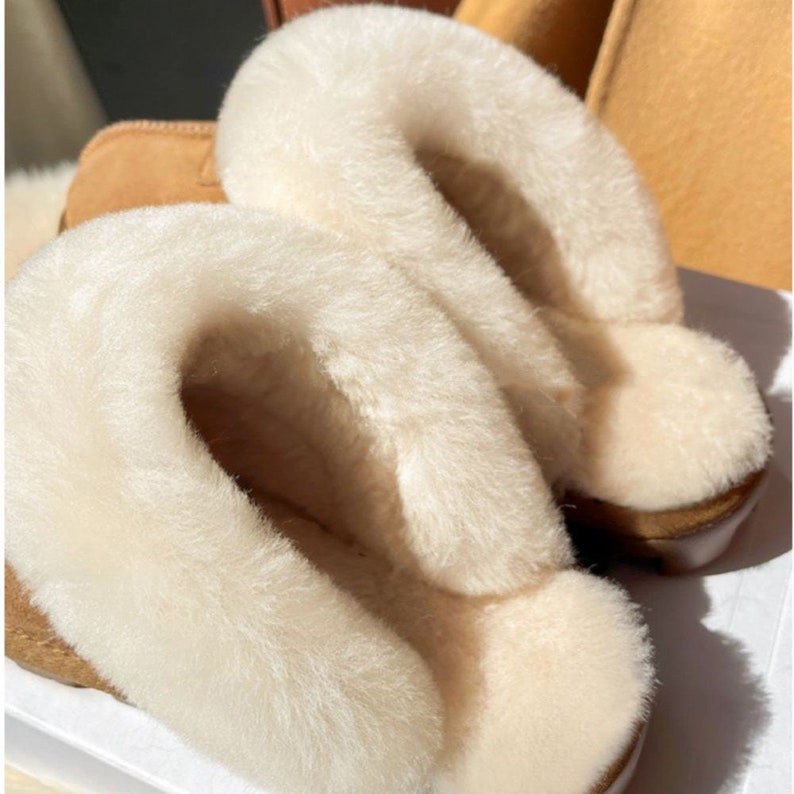 Women's UGG Inspired Winter Sheep Skin Boots Waterproof Natural