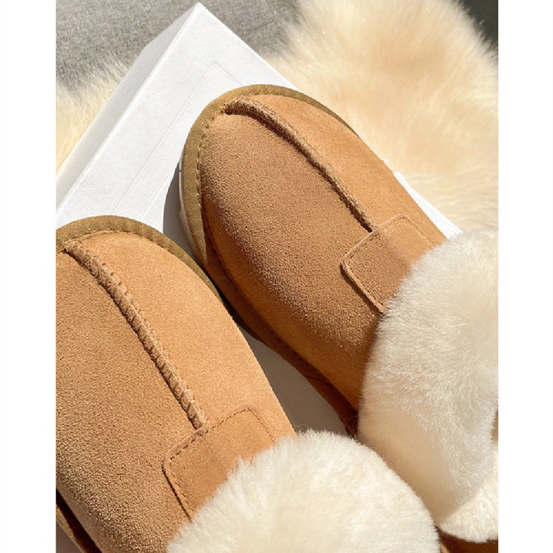 Women's UGG Inspired Winter Sheep Skin Boots Waterproof Natural