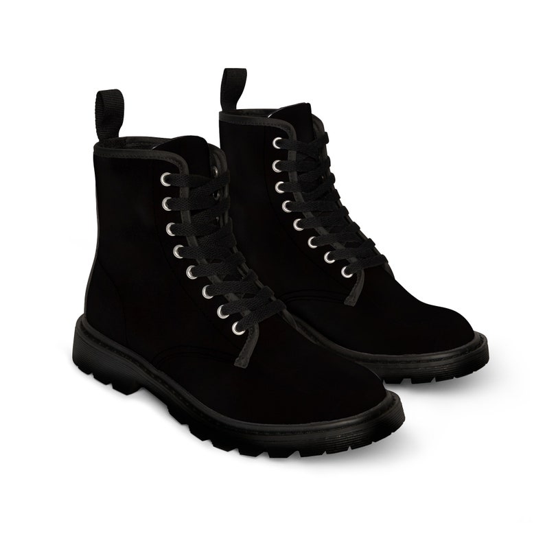 Women's Canvas Boots Black Boots Black Boot for Women