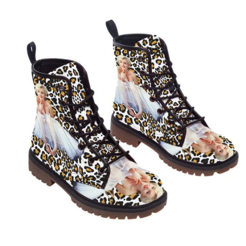 Men's Marilyn Monroe Leopard Style UNISEX Vegan Leather Boots