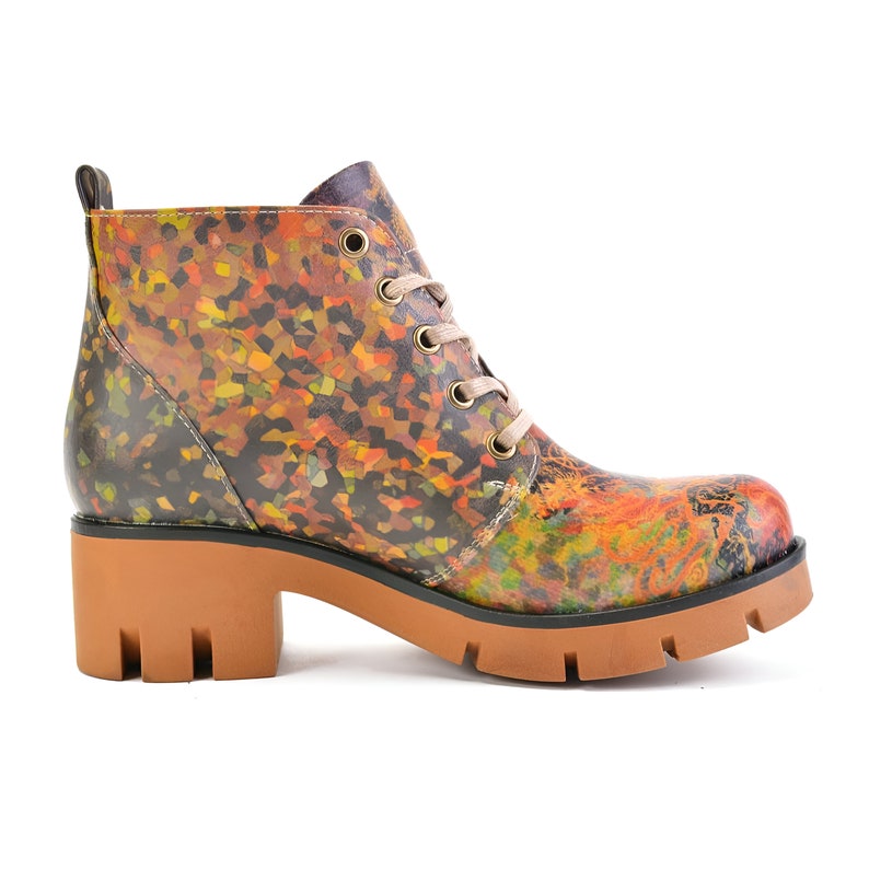 Women's Gobyanklebootsnope Lace-upvegan Boots printed