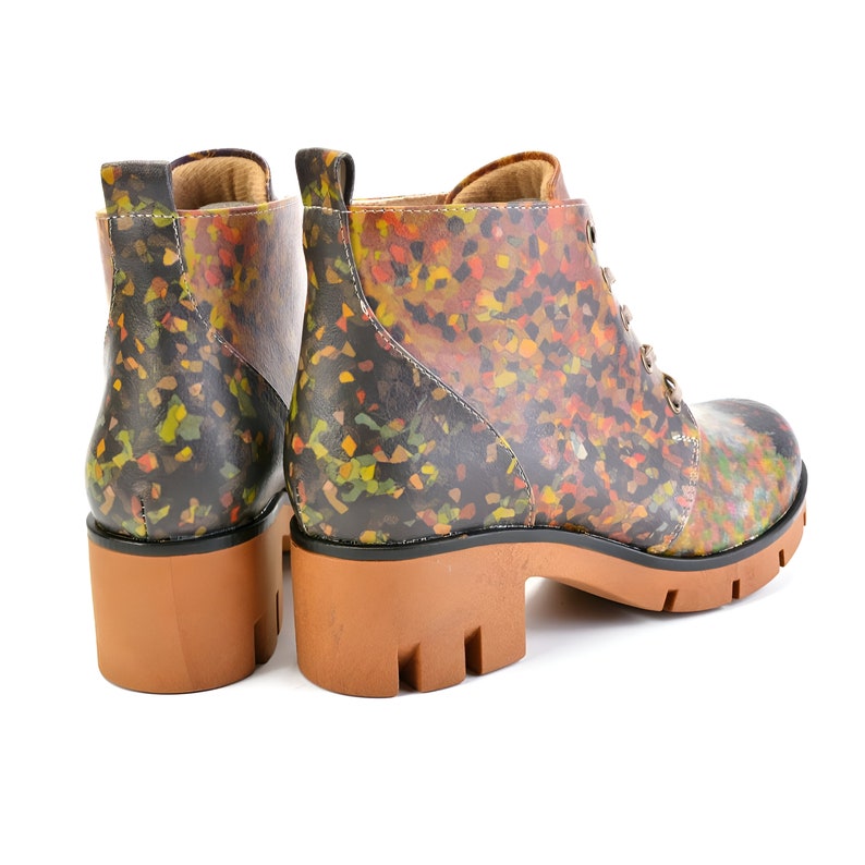 Women's Gobyanklebootsnope Lace-upvegan Boots printed