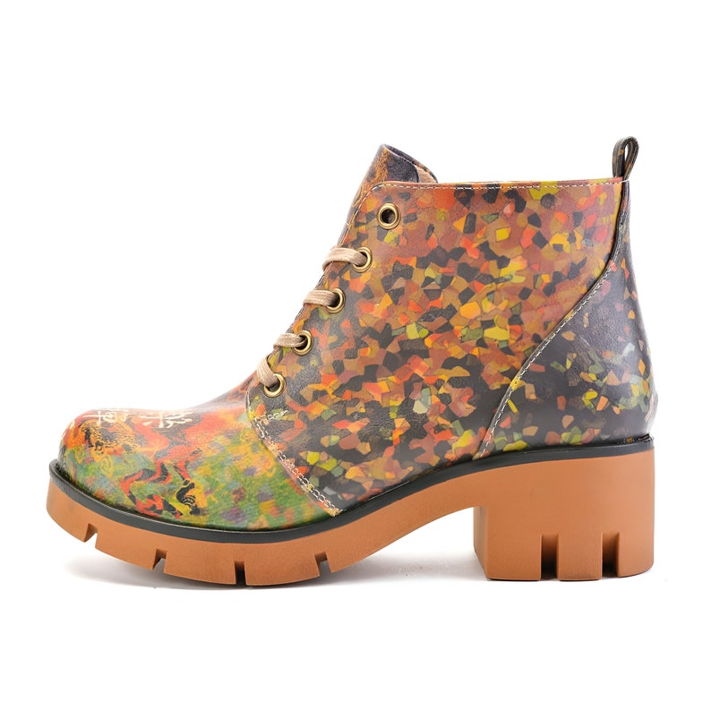 Women's Gobyanklebootsnope Lace-upvegan Boots printed