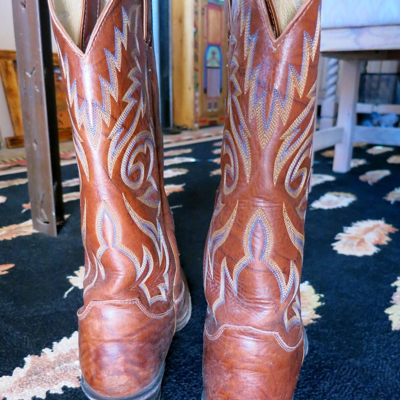 Men's EXCELLENT JUSTIN COWBOY Boots 1/2 Apache Bay Quality