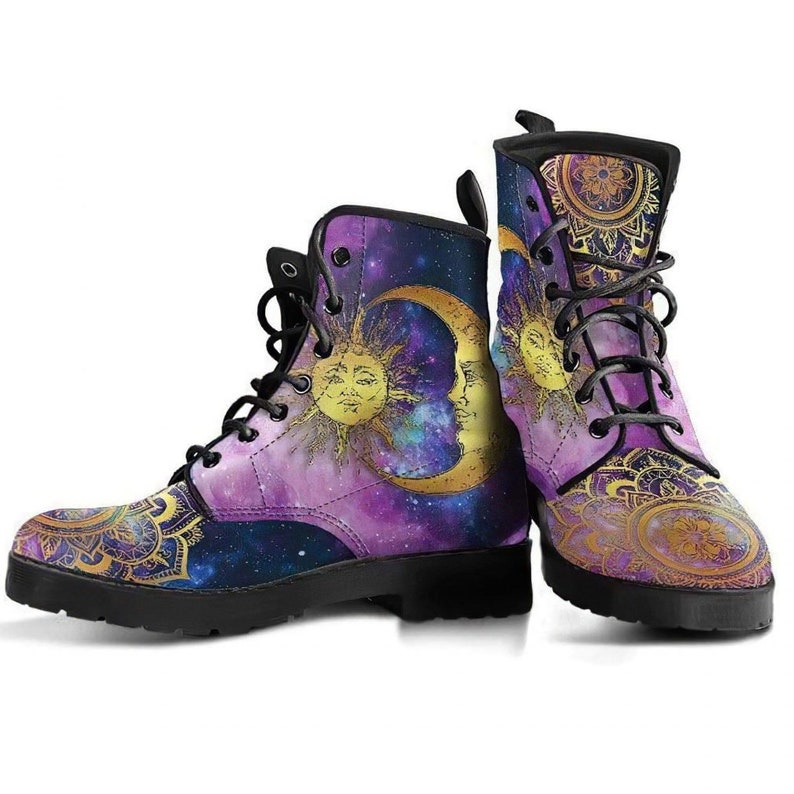 Men's Sun Moon Mandala Cosmic Galaxy Stars Boots