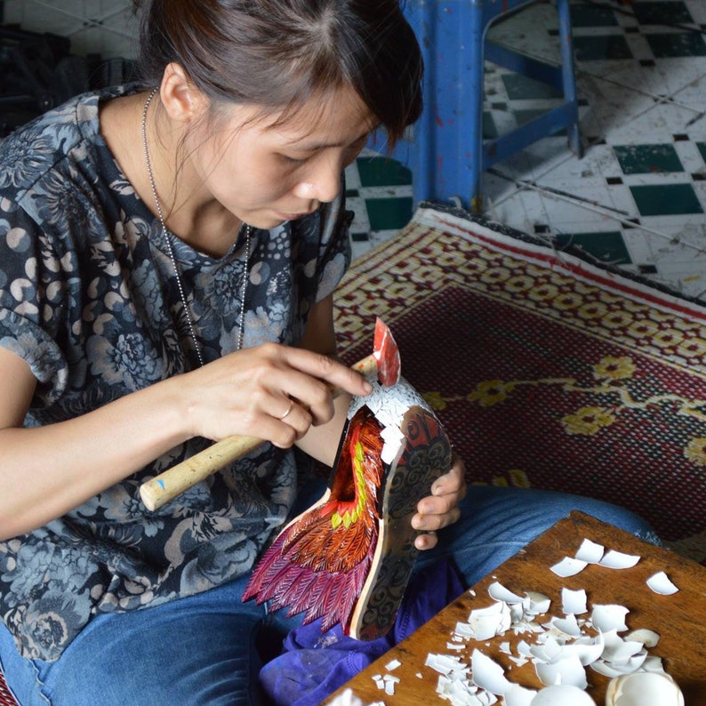 Women's Wing Hand Carved Vietnam Traditional Lacquer