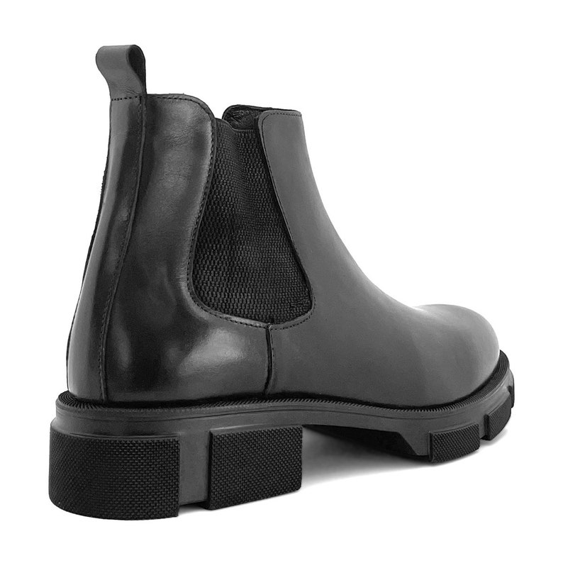 Men's Black Chelsea Boots Calf Leather Boots Classic