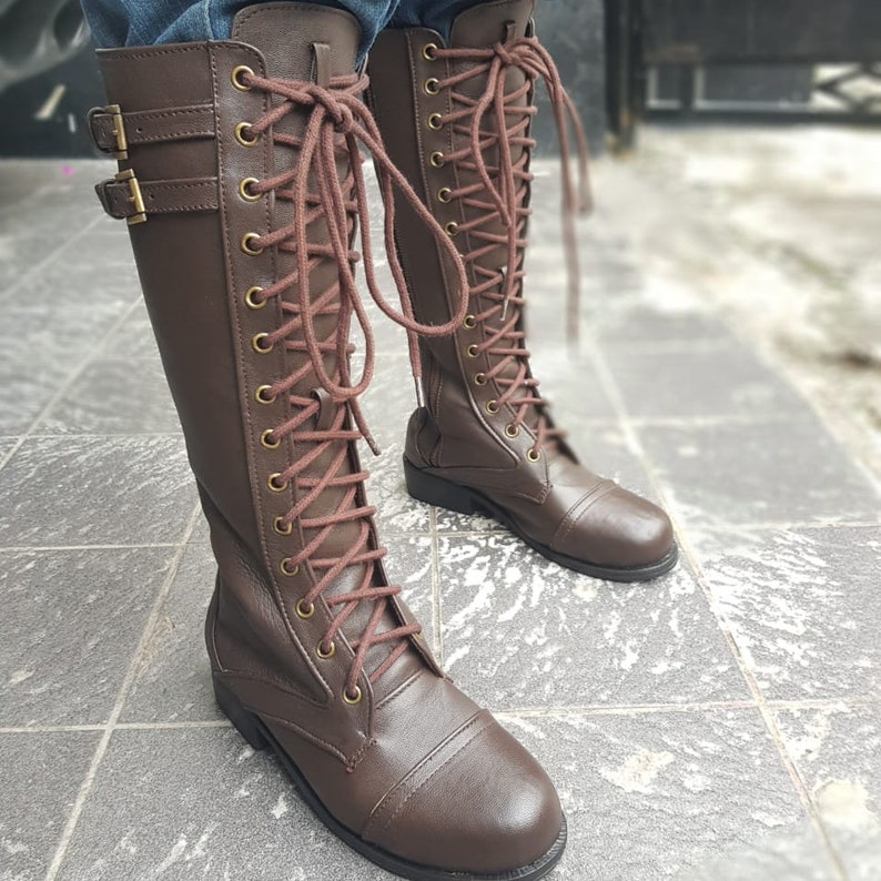 Women's Boots Knee Boots Rider Boots Lace up Boots HANDMADE