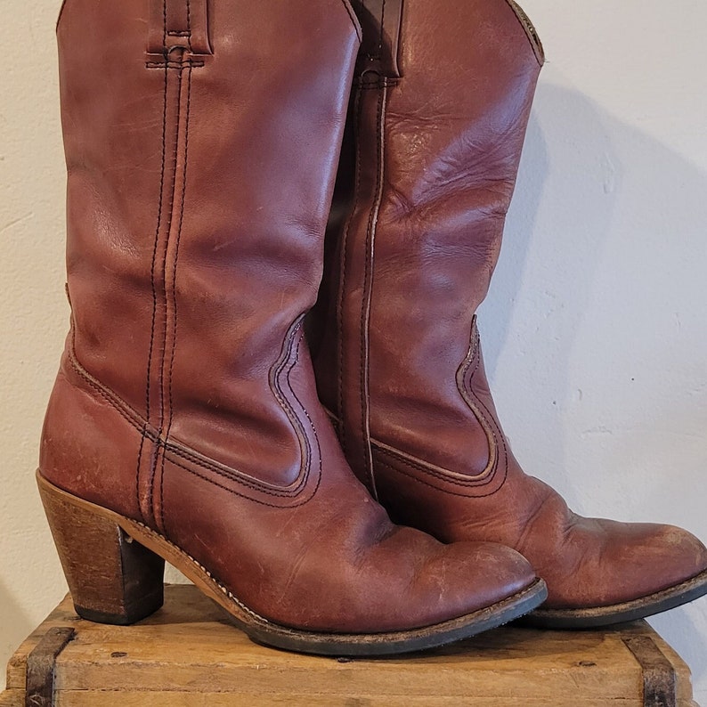 Women's Dexter Red Boots/.5/fall Boots/heeled Boots/ Frye