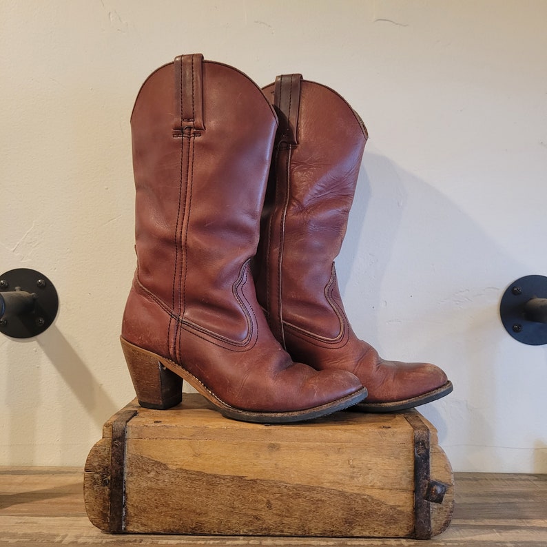 Women's Dexter Red Boots/.5/fall Boots/heeled Boots/ Frye