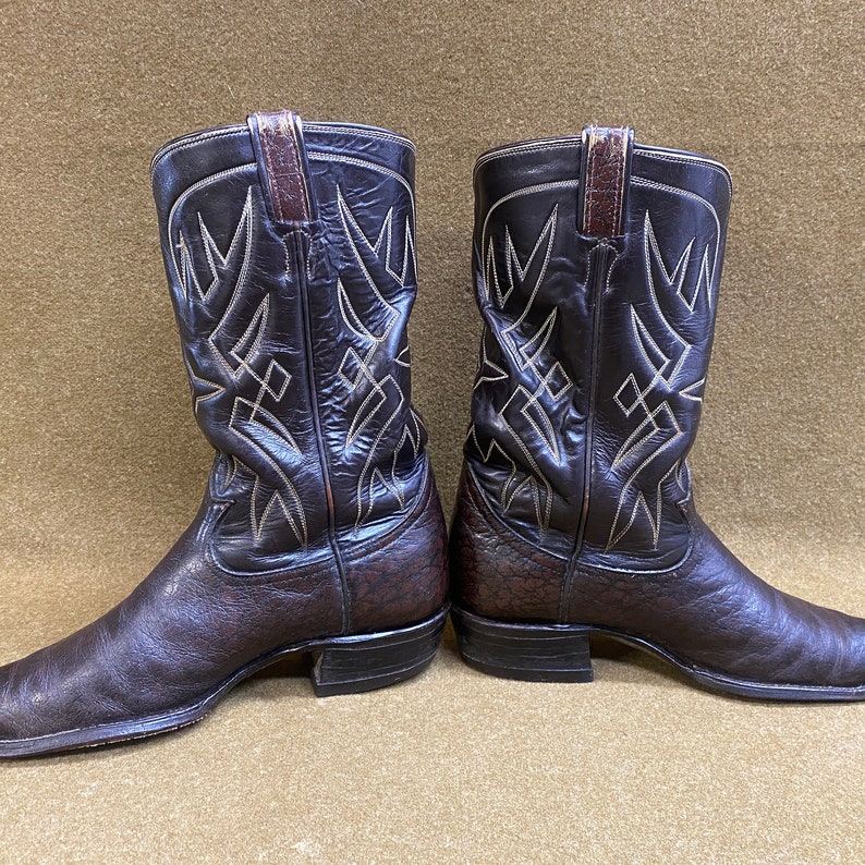 Men's Tony Lama Cowboy Western Ranch Stitching Style 6180 Black