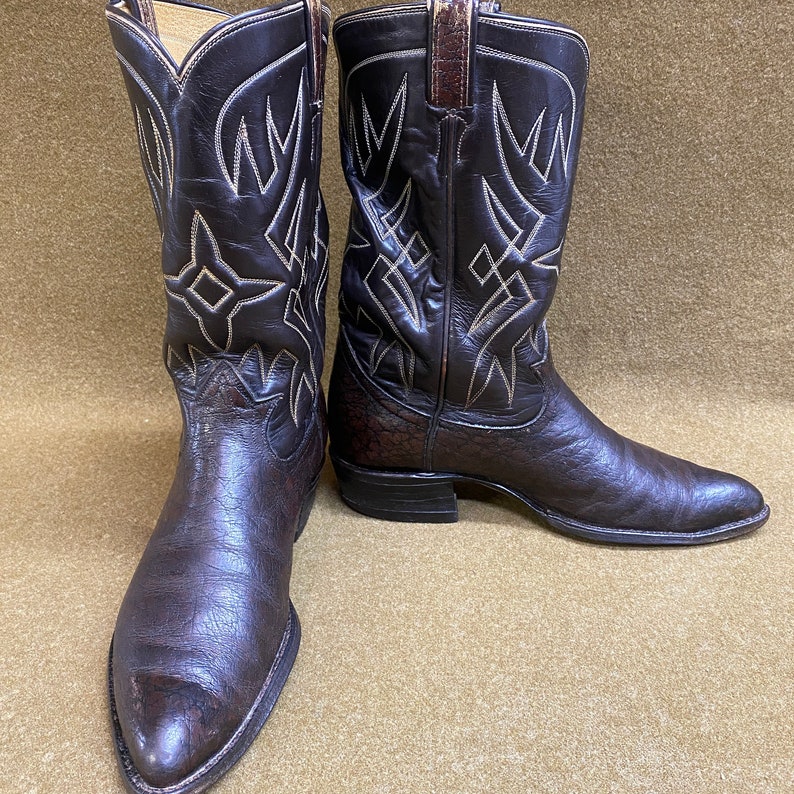 Men's Tony Lama Cowboy Western Ranch Stitching Style 6180 Black